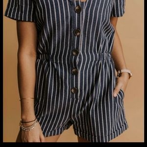 Roolee short romper, midnight blue